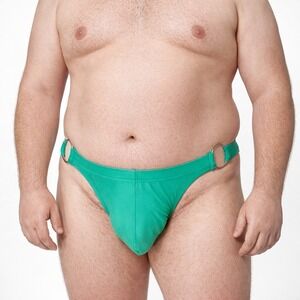 Andrew Christian XL (35-38) Green Almost Naked Swim Brief O-Ring 70137 NWT